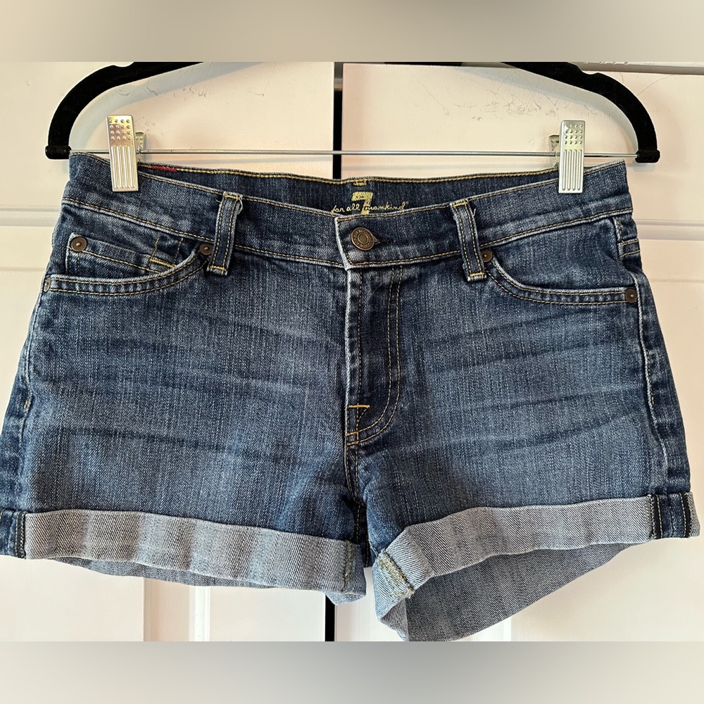 7 for all mankind low rise cuff denim short